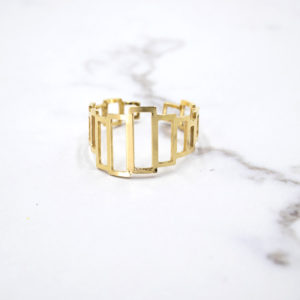 Anillo Oro Rectángulos