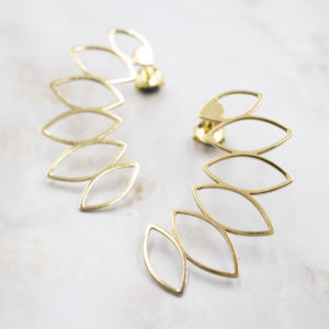 Pendientes Oro Largos Hoja