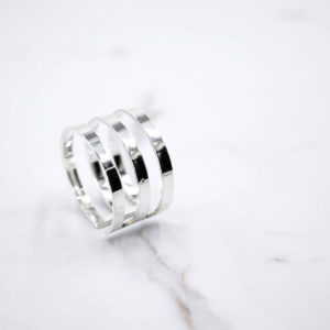 Anillo Plata Líneas