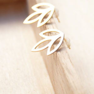 Pendientes Oro Hoja